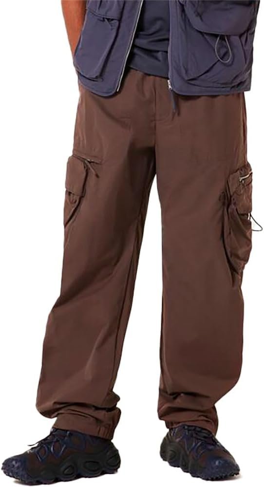 Oakley Men's Reserve Cargo Pant in Cocoa Brown color with side pockets, size 32, 55% Nylon and 45% Cotton fabric.